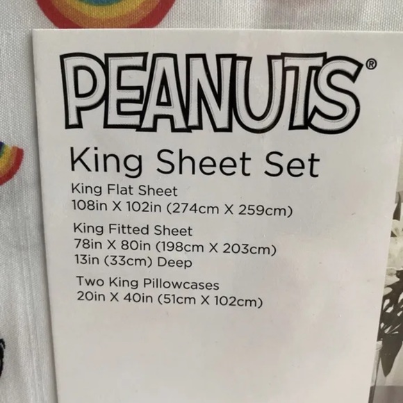 New Peanuts Snoopy Rainbow Pride KING Size Sheet Set Berkshire - Picture 5 of 7